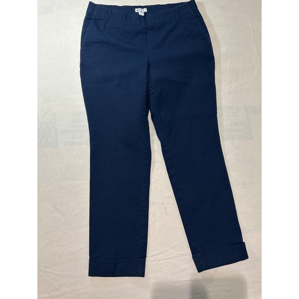 J.‎ Jill Premium Bi-Stretch Navy Blue Cuffed Trousers Womens 4 Petite Pull On